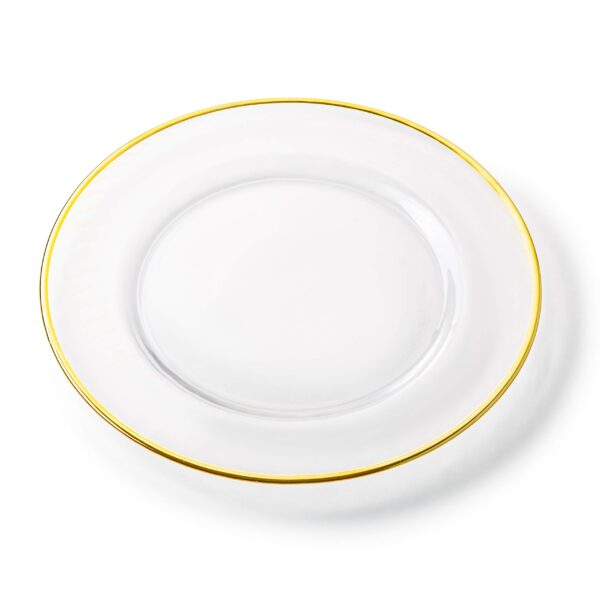 Elegant Charger Plate – Clear Glass with Gold Rim - Image 4